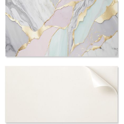 Panel de vinilo autoadhesivo - Decoraci贸n de pared para oficina 120x60 cm Patr贸n abstracto de m谩rmol