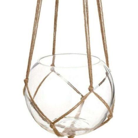 Lot de 6 suspensions en macramé pour intérieur et extérieur, panier robuste en corde de chanvre pour fleurs et plantes (1/4)