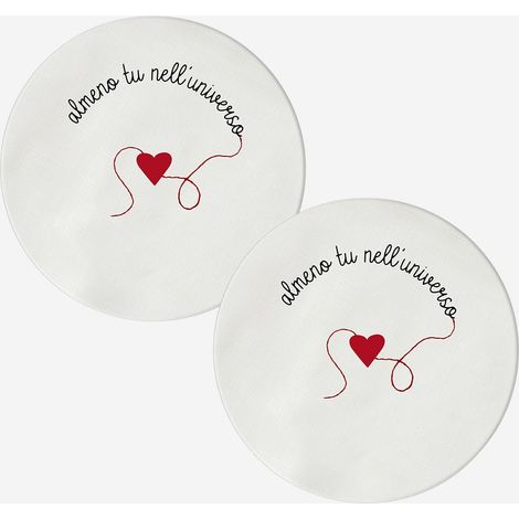 Set de 2 sous-assiettes revêtus Loving Almeno Tu Nell'universo (1/2)