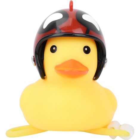 Canard jaune mignon avec casque pour décoration de vélo ou moto rouge (1/5)