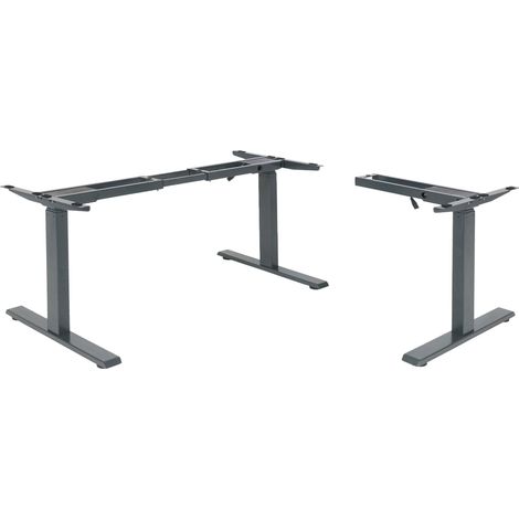 Gestell HHG-772, variables Tischgestell für Eck-Schreibtisch, elektrisch höhenverstellbar Memory 45kg anthrazit-grau (1/5)