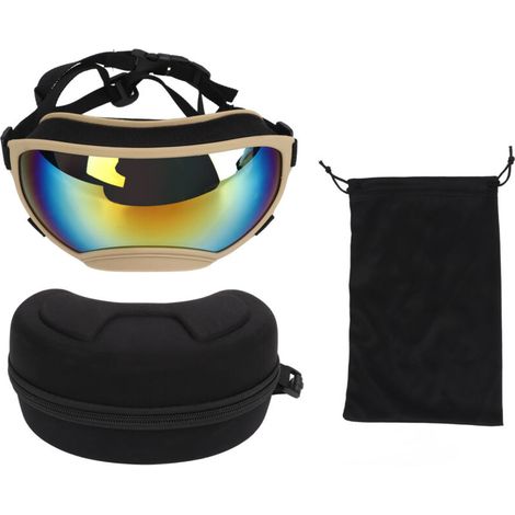 Hunde-Sonnenbrille – Khakifarbenes Gestell, rote UV-Schutzgläser für Haustiere (1/4)