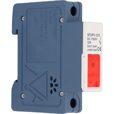Base de porte-fusible 1 pôle 32A 35mm, montage sur Rail DIN avec voyant de défaut pour système solaire photovoltaïque (1/5)