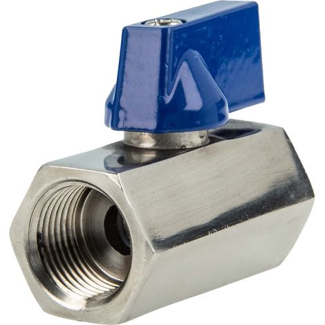 tecuro Mini Kugelhahn Edelstahl V4A (AISI 316), 1/4 Zoll IG/IG nach ISO 228, 40 bar (1/4)