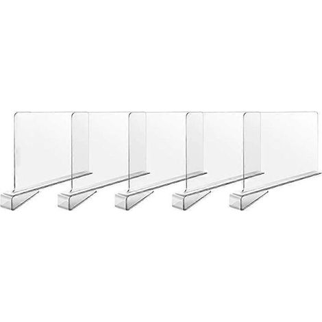 Séparateur de placard/étagère transparent pour usage domestique, idéal pour organiser vos affaires. (1/5)
