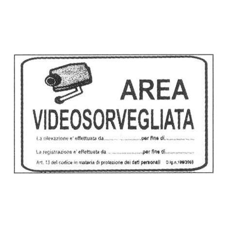 Targa Area Videosorvegliata 20x30 cm Ecofix