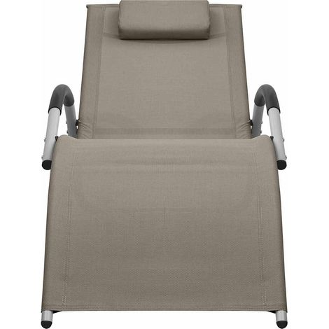 Maison Exclusive - Sonnenliege Textilene Taupe und Grau (1/5)