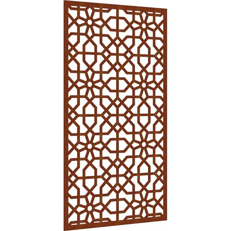 Décoration murale jardin 105x55cm acier corten design mauresque