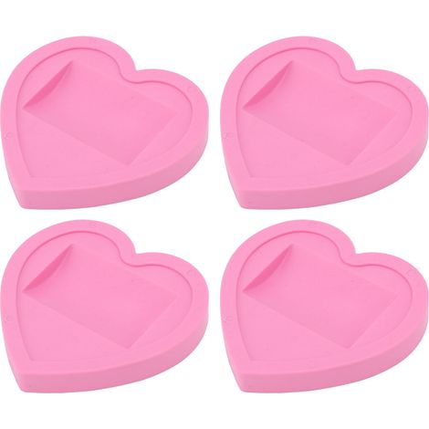 4-teiliges Set rosa, herzförmige Bodenschoner, rutschfest und geräuscharm für Möbel (1/5)