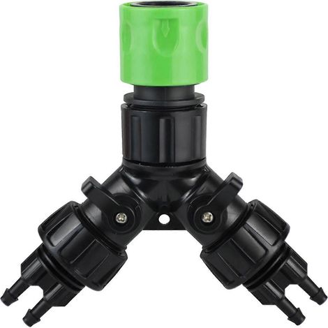 Adaptateurs de robinet de jardin améliorés avec vannes de contrôle de débit indépendantes et répartiteur d'eau à double sortie pour équipement d'irrigation (1/5)