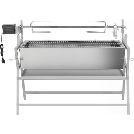 vidaXL Asador barbacoa de hierro y acero inoxidable (1/2)