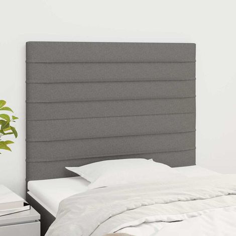 Tête de lit 90 cm en tissu gris foncé, hauteur réglable 118/128 cm - PANGIVO (1/5)