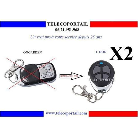 LOT DE 2 Télécommandes compatibles - TELECOPORTAIL - IUMIN 3500 - Compatible OOGARDEN - Réf. 0471-0005 - Noir (1/2)