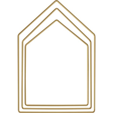 Casas atrapasueños de aro de metal dorado, 3 unidades. (1/2)
