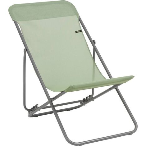 Transat Jardin Pliable - Chilienne Multi-positions - Largeur 52cm - Transatube 2 - Batyline® Iso - Vert Moss - Lafuma Mobilier