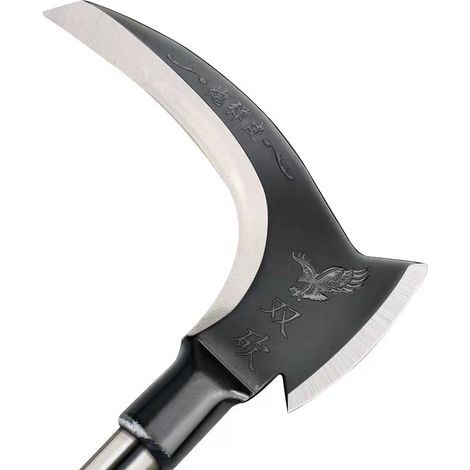 Faucille désherbage, acier à haute teneur en manganèse double faucille jardinage outils de désherbage agricole outils de jardinage couteau à herbe multifonctionnel (tête simple) une pièce (1/2)