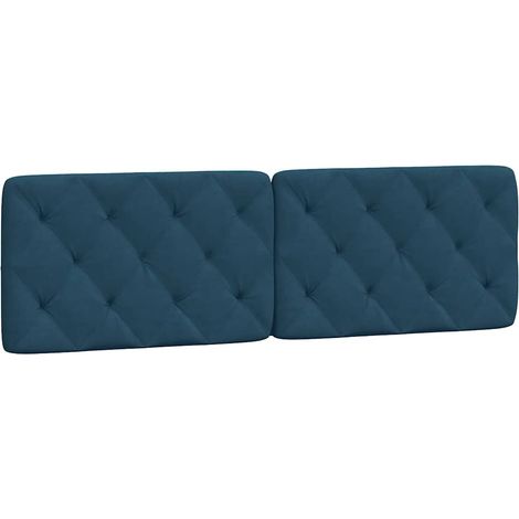Coussin de tête de lit bleu 160 cm velours