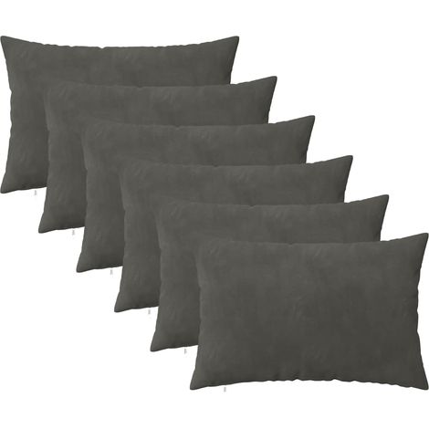 vidaXL Cushion with Pillow HEERLEN 6 pcs Dark Grey Velvet (1/5)