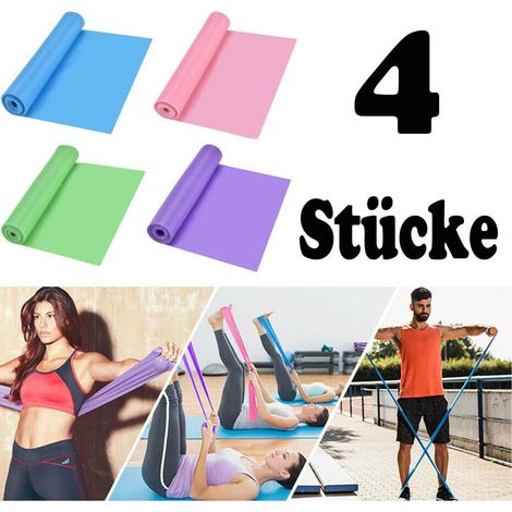 Bandes De Resistance - En Latex Naturel - 1,5 M X 0,35 Mm - Pour Yoga Pilates Renforcement Musculaire - Lot De 4 (1/5)