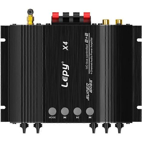 Amplificateur de puissance HiFi X4 à 4 canaux avec Bluetooth 5.0, entrées optique et coaxiale, amplificateur audio 2.1 canaux