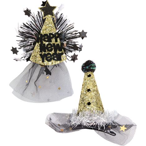 Set de 2 barrettes à cheveux pour le Nouvel An, accessoires élégants pour photos de fêtes. (1/4)