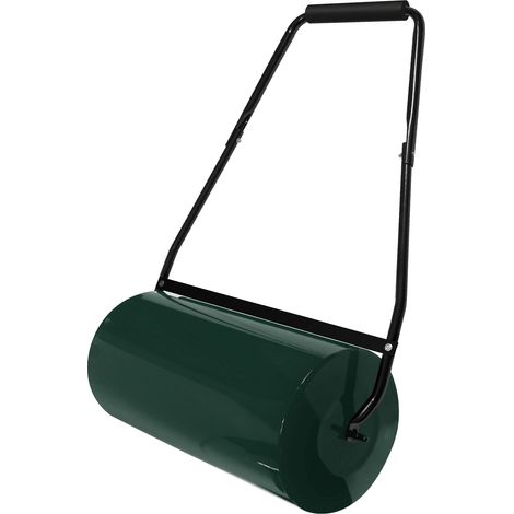 ECD Germany Rodillo de Césped de Acero Verde 60cm de Ancho Aplanador de Jardín 50 Litros de Volumen Ø32cm, Rellenable con Agua/Arena Apisonadora Compactar, Aplanar y Remover la Tierra para Plantas