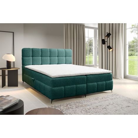 Boxspringbett Bett Schlafzimmerbett SOPHIE 100x200cm Stoff Rolf Türkis (1/5)
