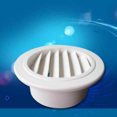 Bouche d'aération ronde 100mm blanche - Grille de ventilation avec clapet anti-insectes - Couvercle mural pour salle de bain, cuisine, bureau - Système d'évacuation d'air avec moustiquaire intégrée (1/5)