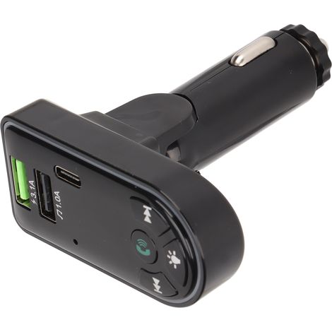 Adaptateur Bluetooth Voiture avec Double Port USB, Lecteur Audio et Éclairage LED Multicolore - Kit Mains Libres