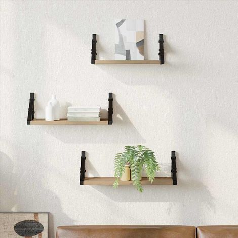 Ensemble d'étagères murales avec étagère 3 pcs-Étagère murale-Étagère Suspendue chêne artisanal 891585 (1/5)