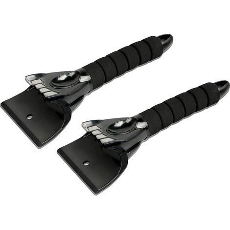 G rattoir à Glace,2pcs Gratte-Givre Racloir en Plastique avec Manche Antidérapant Outil Multifonctionnel Conception à Pelle Pelle À Neige pour Voiture Noir (1/5)