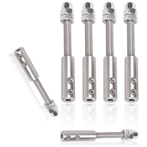 6-teiliger Kabelspanner aus Edelstahl für 4-mm-Edelstahlkabel, Kabelklemmenschrauben aus Edelstahl, zum Spannen von Metallkabeln (1/5)