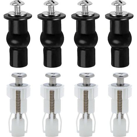 Lot de 8 fixations universelles pour siège de WC - Vis fixées pour trous borgnes dans l'abattant de WC (1/5)