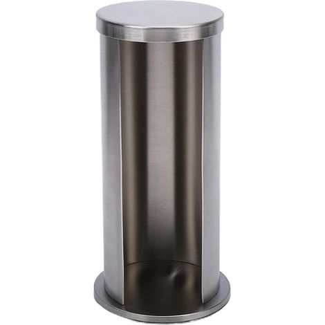 Stainless Steel Cosmetic Cotton Pad Holder, Space-Saving Organizer for Bathroom Vanity Countertop or Office with Smooth Finish Round Design (1/5)