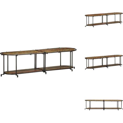 TV-Regal 160x42x40 cm Altholz Massiv - TV-Regal - TV-Regale - Fernsehregal - Lowboard (1/5)