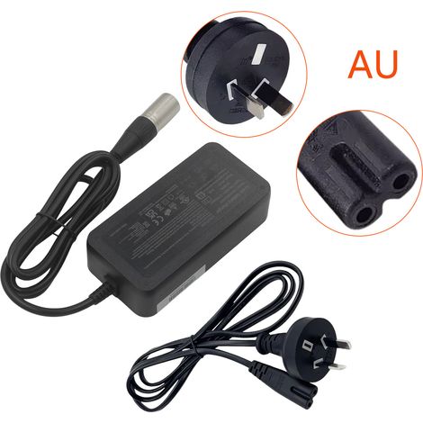 Chargeur XLR 42 V 2 A pour scooter (norme Royaume-Uni, États-Unis, UE, Australie) - Adaptateur secteur standard australien