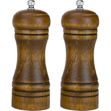 Moulins à sel et à poivre, moulins à sel et à poivre en bois de chêne, rotor en céramique (1/5)