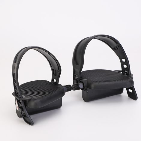 1 Pair of Exercise Bike Pedals with Non-Slip Stationary Bike Straps - 1/2 Inch (1/5)