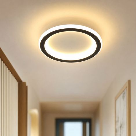 Plafonnier LED 3 couleurs, design ultra-plat Ø20cm, étanche anti-moustiques, corps laqué antirouille, idéal couloir entrée (1/4)