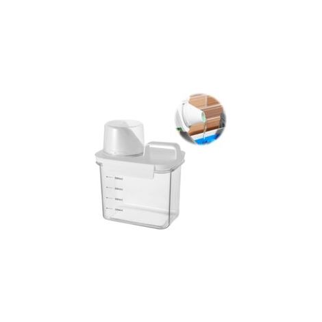 Distributeur de Lessive Hermétique avec Verre Doseur, Boîte de Rangement de Poudre à Laver, Distributeur Lessive liquide, Distributeur de céréales (1100 ml)-Crezuo