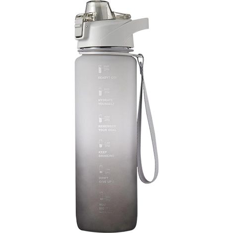 1100-ml-Sportwasserflasche mit Zeitmarkierung, BPA-frei, auslaufsicher, tragbar und wiederverwendbar