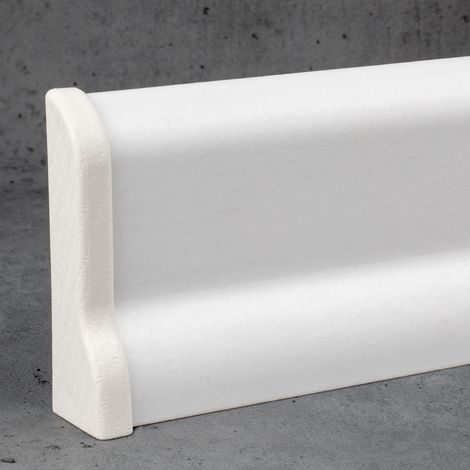 PROVISTON Endkappen Links und Rechts für Klick-Sockelleiste mit Integrierter Schattenfuge 16 x 58 mm MDF foliert Weiß Fußleiste mit Klick-Befestigung (1/5)