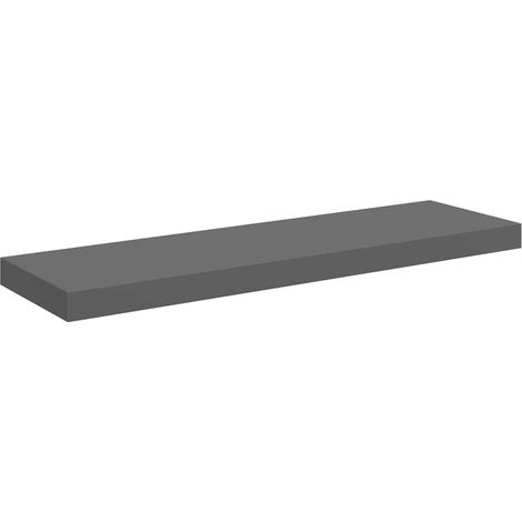 Maison Exclusive - Schweberegal Hochglanz-Grau 80x23,5x3,8 cm MDF