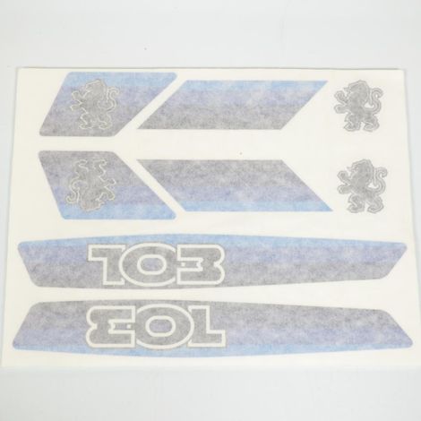 Bogen 8 Aufkleber Sticker für Moped Peugeot 103 blau / schwarz