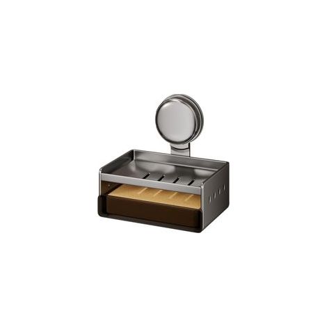 Porte-savon à ventouse, sans perçage, montage mural, charge maximale 2 kg, porte-savon chromé à ventouse pour salle de bain et cuisine