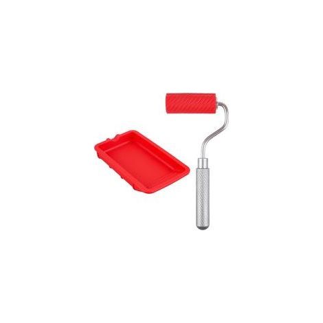 Rouleau en Caoutchouc pour Application de Colle, Kit avec Pinceau et Plateau, Pour Réparations de Bois et Meubles (1/5)