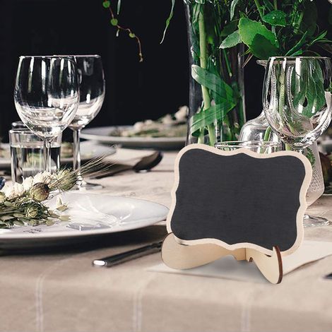10 Planchettes Ardoise en Bois pour Décorations de Mariage, Bureau et Artisanat (1/5)
