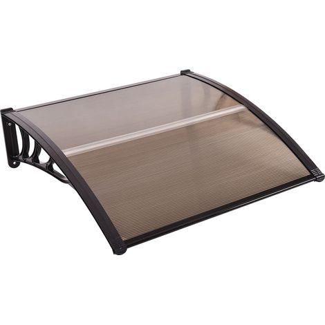 Door Canopy Awning Shelter Front Back Porch Window Roof Outdoor Shade Patio Dark Brown (1/5)
