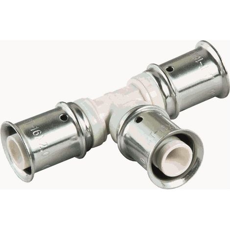 Racor en T de crimpado PPSU de 16x16x16 mm (paquete de 10)