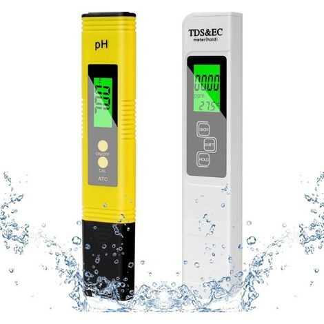 Testeur PH 4 en 1 Qualité Eau avec Mesure TDS EC Température Écran LCD Auto Calibration Piscine Aquarium (1/5)